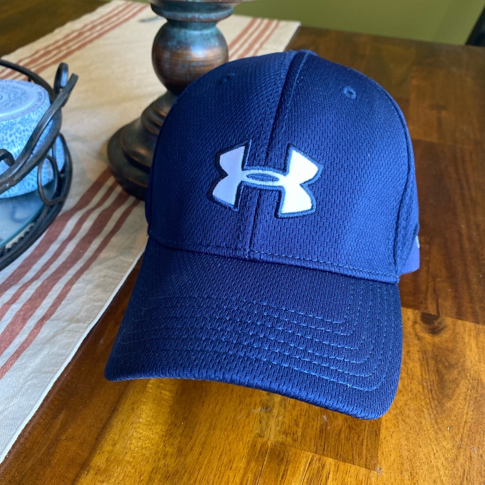 EUC Navy Under Armour Fitted Cap with Stretch Band